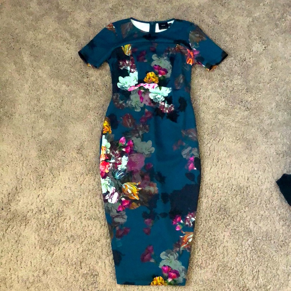 Asos Maternity Blue Floral MIDI Dress